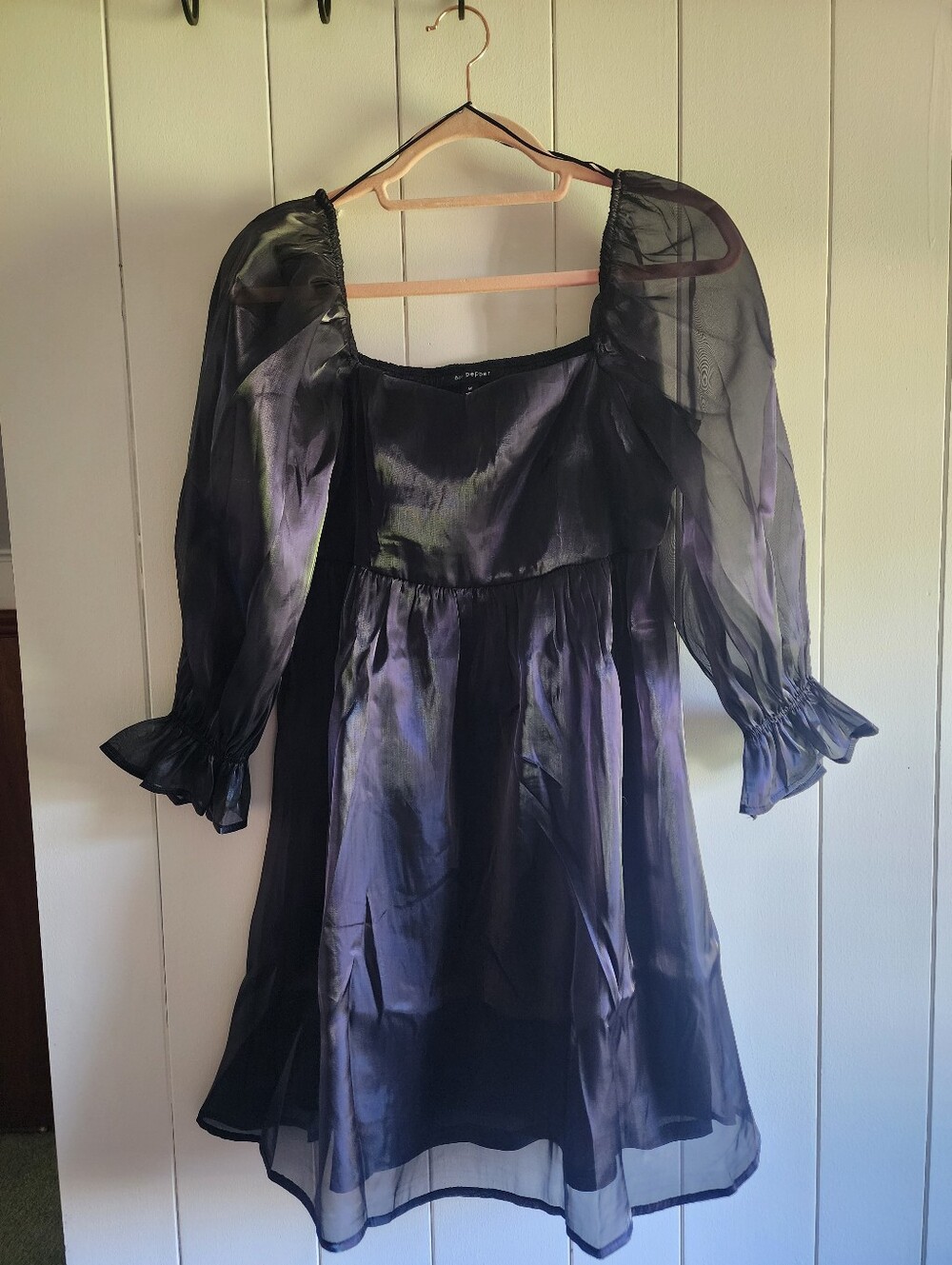 Blu Pepper Sheer Puff-Sleeve Black Dress - Elegant Women's Party Dress